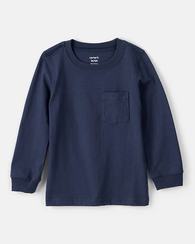 Baby Boy Long-Sleeve Pocket Tee - Navy