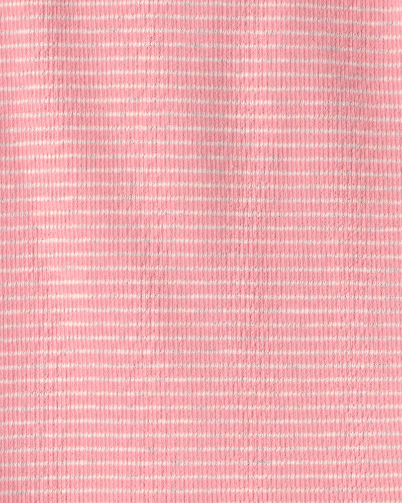 Toddler Girl 2-Piece Organic Cotton Ribbed Pajama Set in Stripes