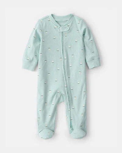 Baby Sailboat 2-Way Zip Sleep & Play Pajama - Green