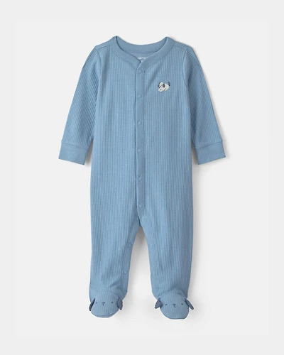 Baby Boy Dog Cotton Snap Sleep & Play Pajamas - Blue