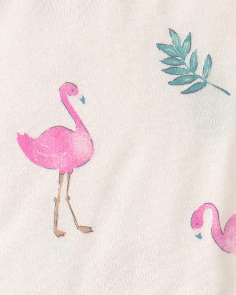Baby Girl 2-Pack Flamingo PurelySoft Sleeveless Romper Set - Pink/Ivory