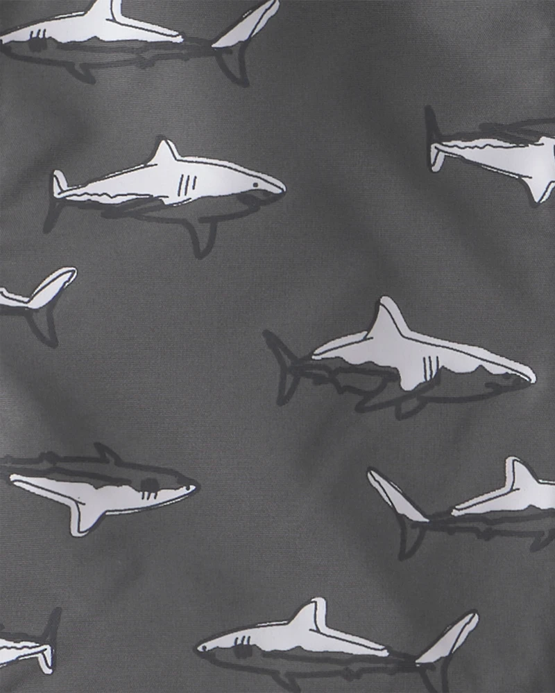 Baby Boy Shark Raincoat - Grey