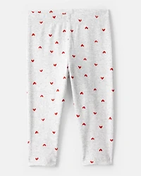 Baby Girl Long-Sleeve Tee & Heart Pant Set - Red
