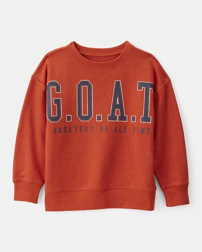 Boys GOAT French Terry Pullover Sweatshirt - Orange