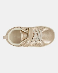 Toddler Girl Eyelet Glitter Sneakers - Gold