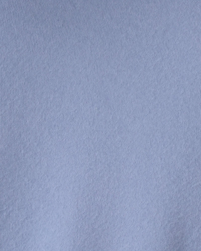 Girls Floral Fleece Zip-Up Hoodie - Blue