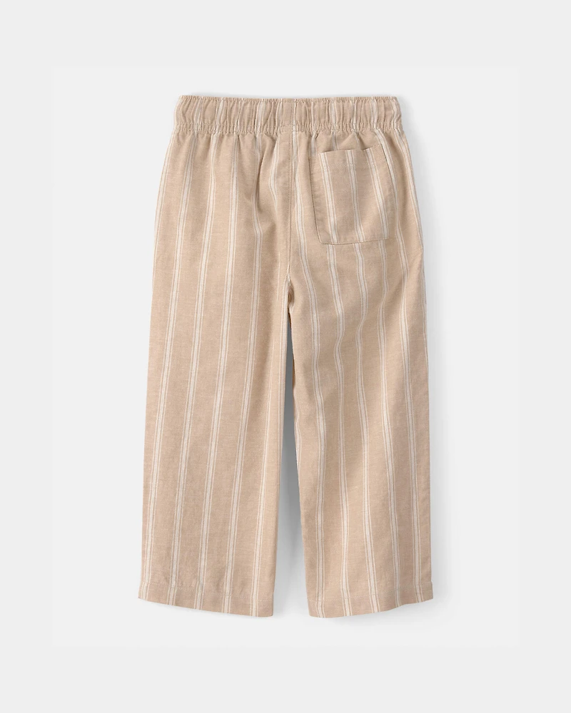 Toddler Boy 2-Piece Striped Button-Down Shirt & Pant Set - Brown