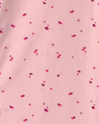 Girls Heart Collared Dress - Pink