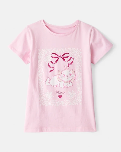 Girls Marie Cat Short-Sleeve Graphic Tee - Pink