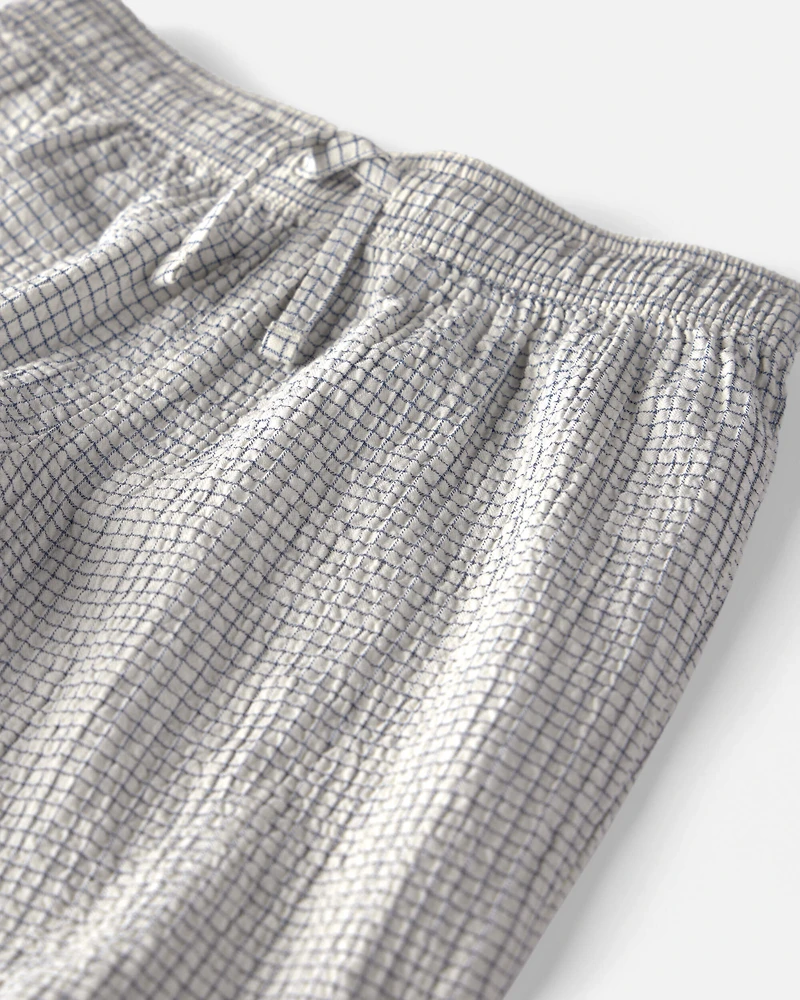 Boys 2-Piece Organic Cotton Seersucker Gauze Top & Short Set