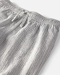 Boys 2-Piece Organic Cotton Seersucker Gauze Top & Short Set