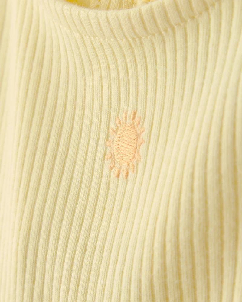 Baby Girl Sunshine Short-Sleeve Bodysuit Dress - Yellow