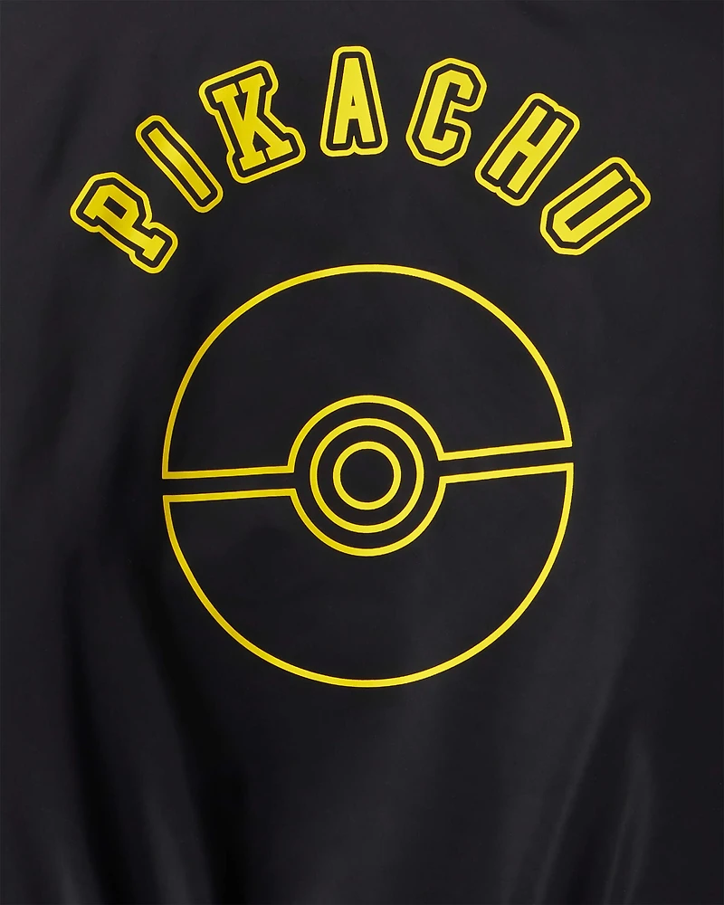 Boys Pokémon Pikachu Long-Sleeve Bomber Fashion Jacket - Black/Yellow