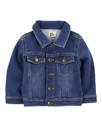 Baby Knit-Like Denim Jacket - Dark Wash