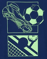 Kid Soccer Short-Sleeve Graphic Tee - Navy