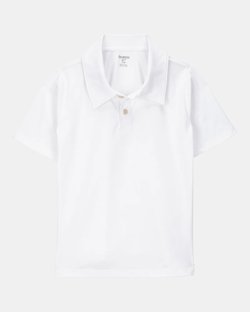 Kid Active Uniform Polo Shirt in Moisture Wicking BeCool™ Fabric - White