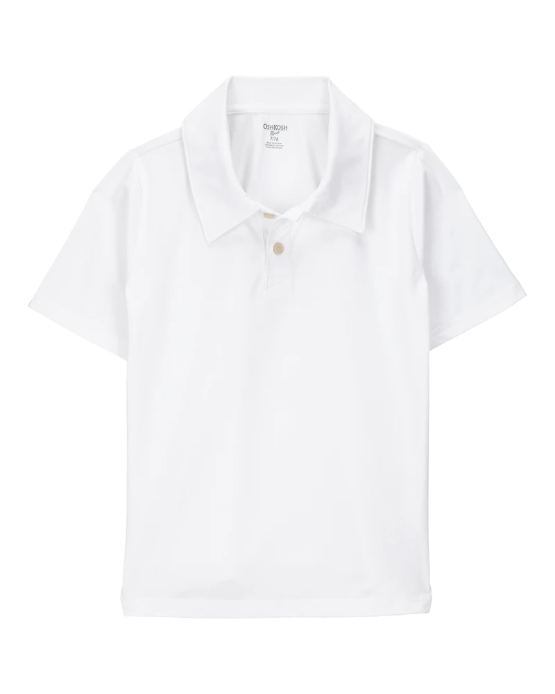 Kid Active Uniform Polo Shirt in Moisture Wicking BeCool™ Fabric - White