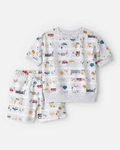 Toddler Boy 2-Piece ©Disney/Pixar Cars French Terry Top & Short Set - Grey