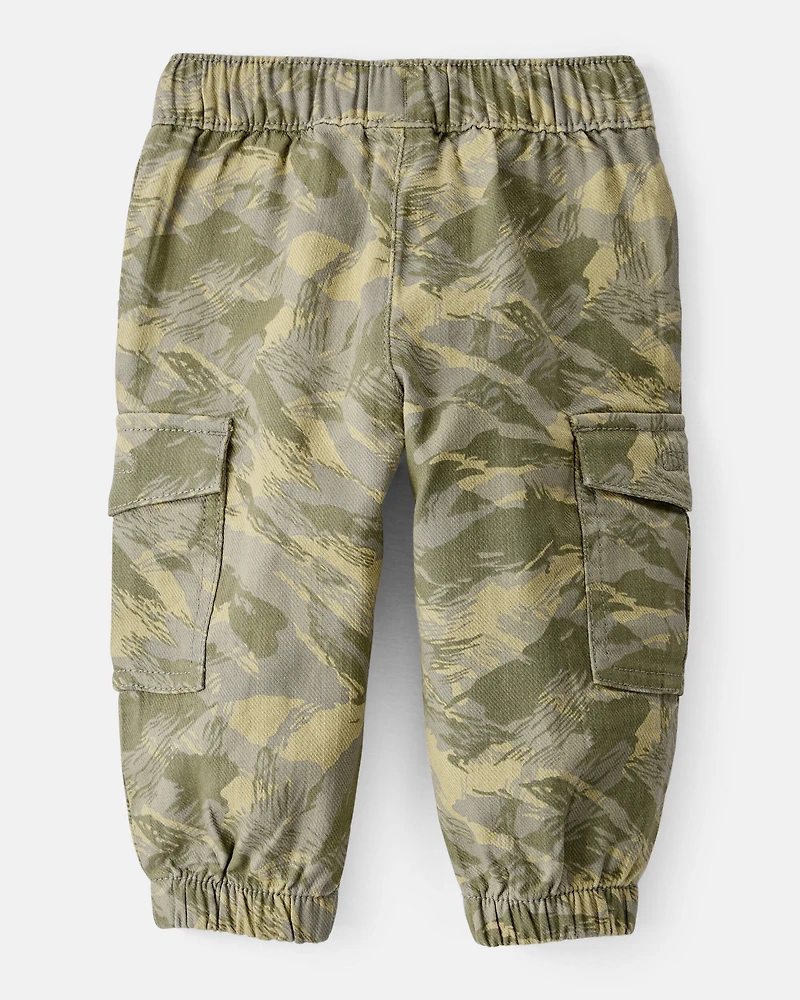 Baby Boy Cotton Twill Pull-On Cargo Joggers - Camo