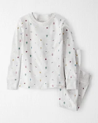 Toddler Organic Cotton Pajamas in Nature Icon Print