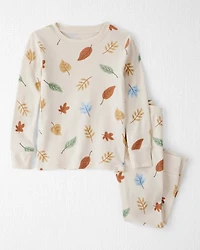 Toddler Organic Cotton Pajamas in Autumn Leaves Print