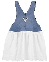 Toddler Girl Denim Eyelet Jumper Dress