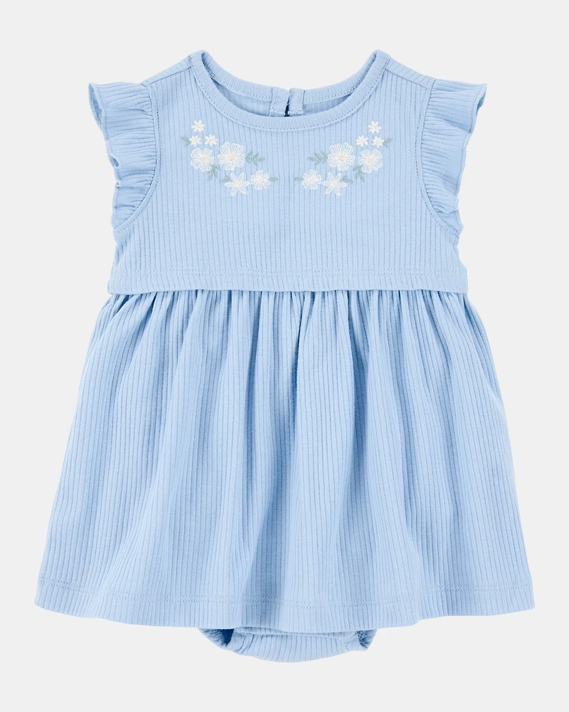 Baby 2-Piece Bodysuit Dress & Cardigan Set - Blue