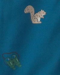 Toddler Boy Camp Short-Sleeve 2-Piece Pajama Set - Blue