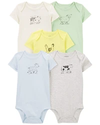 Baby 10-Pack Animals Short-Sleeve Bodysuits