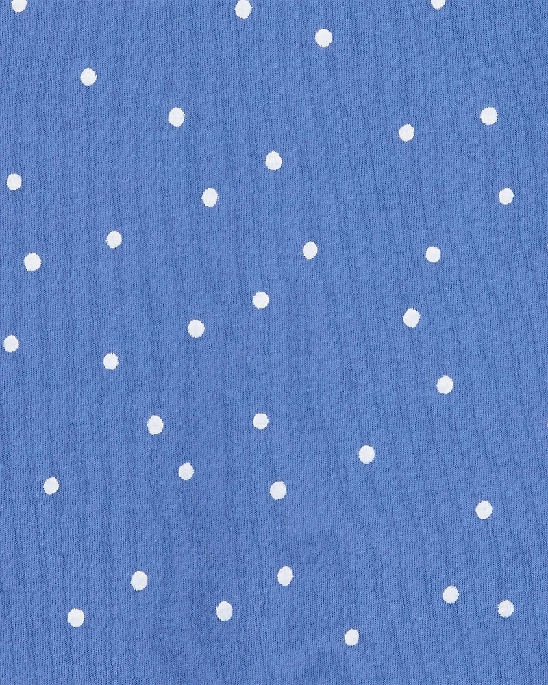 Kid Polka Dot Short-Sleeve Fashion Top - Blue