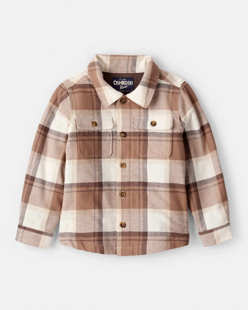 Toddler Boy Flannel Long-Sleeve Jacket - Brown