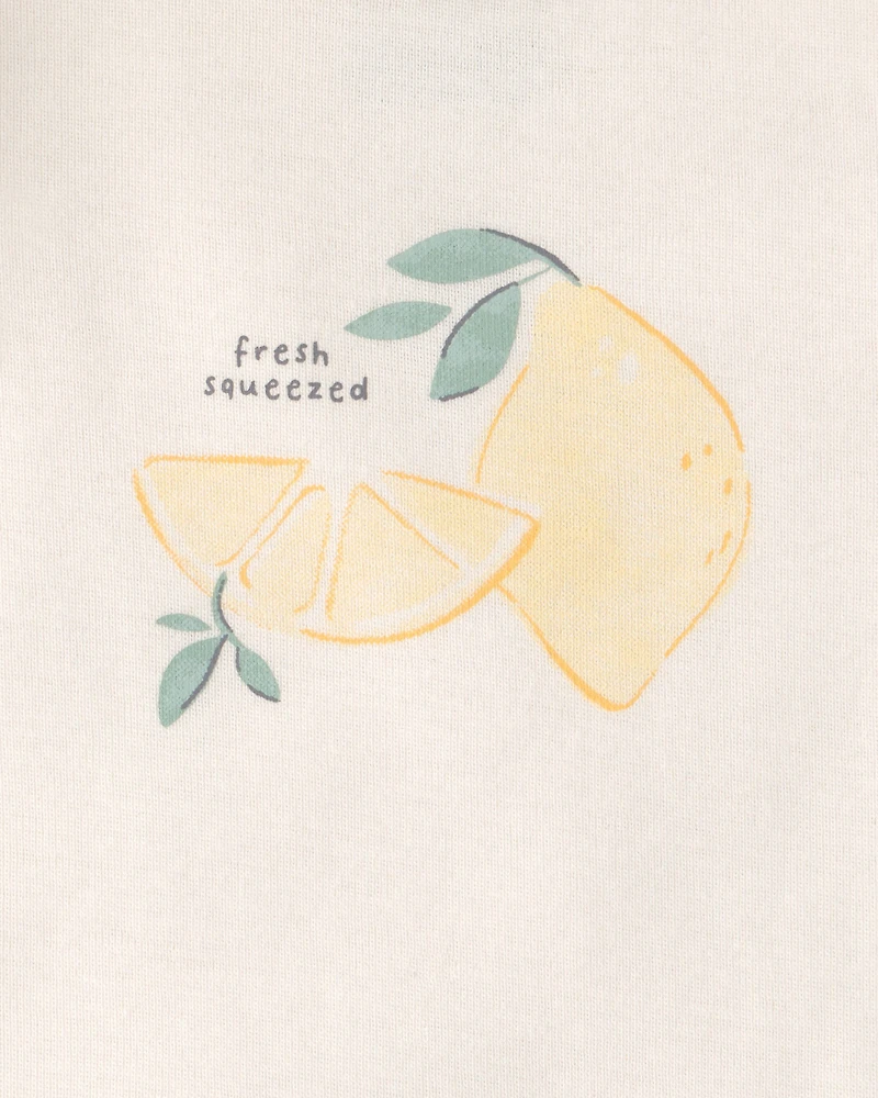 Baby Girl 3-Piece Lemon Bodysuits & Pant Set - Yellow/White