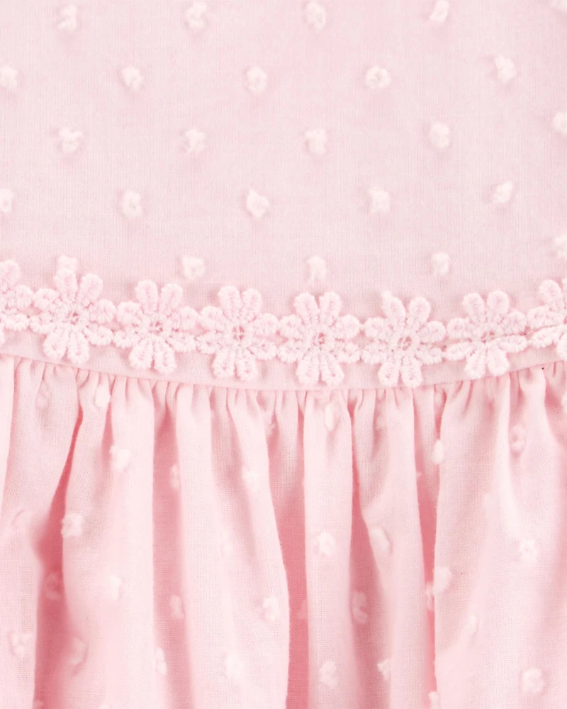 Baby Textured Babydoll Dress- Pink