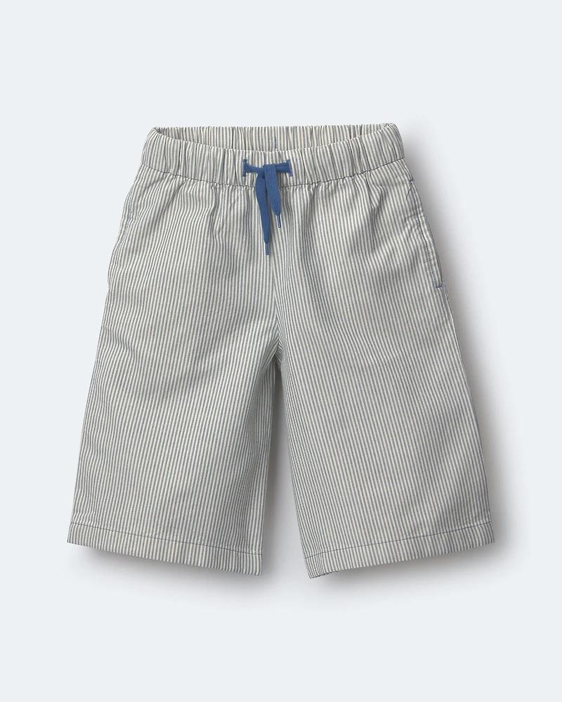 Toddler Girl Wide-Leg Pants in Stripes - Slate Blue