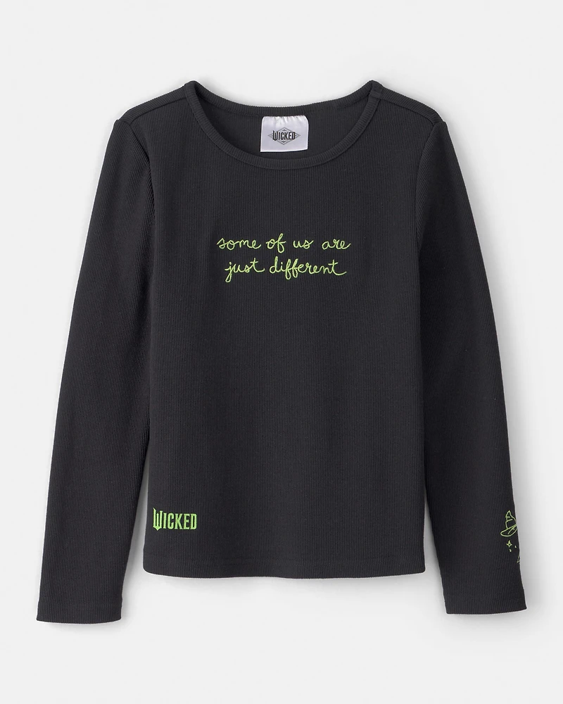 Girls Wicked Elphaba Rib Top - Black