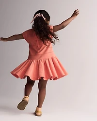 Toddler Girl Drop Waist Short-Sleeve Dress - Orange