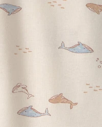 Baby 2-Pack Whale Rompers - Blue/Ivory