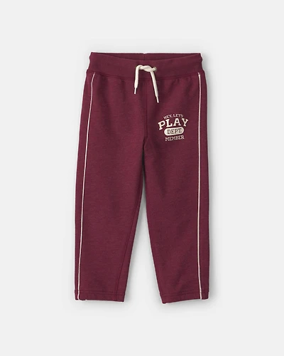 Toddler Boy 'Let's Play' French Terry Joggers - Burgundy