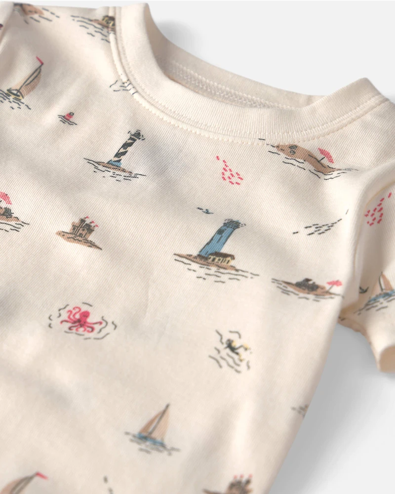 Baby 2-Piece Organic Cotton Pajamas in Coastal Vacation