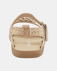 Baby  Every Step® First Walker Woven Flower Accent Sandals - Beige
