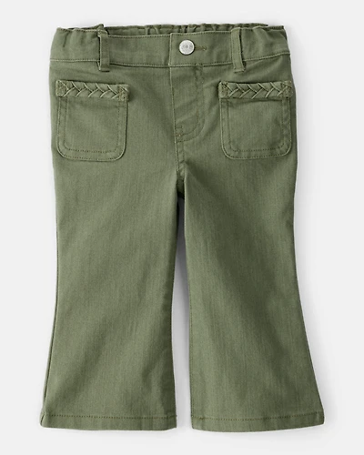Baby Girl Cotton Flare Pants - Green