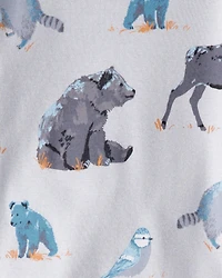 Baby Organic Cotton Pajamas in Midnight Forest Print