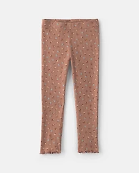 Baby Girl 2-Piece Floral Fleece Sweatshirt & Pant Set - Brown