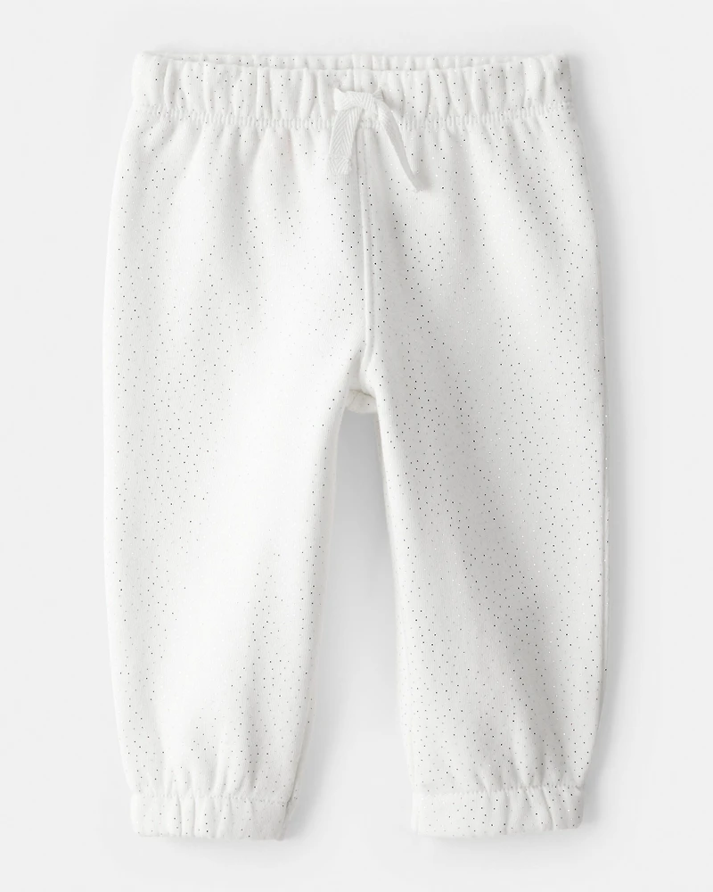 Baby Girl 2-Piece Snow Day Bodysuit & Pant Set - Cream/Blue