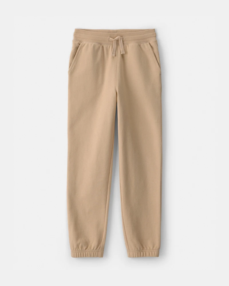 Kid Drawstring Knit Joggers - Beige