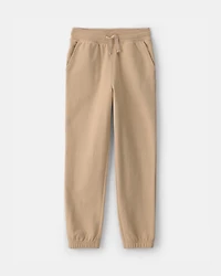 Kid Drawstring Knit Joggers - Beige