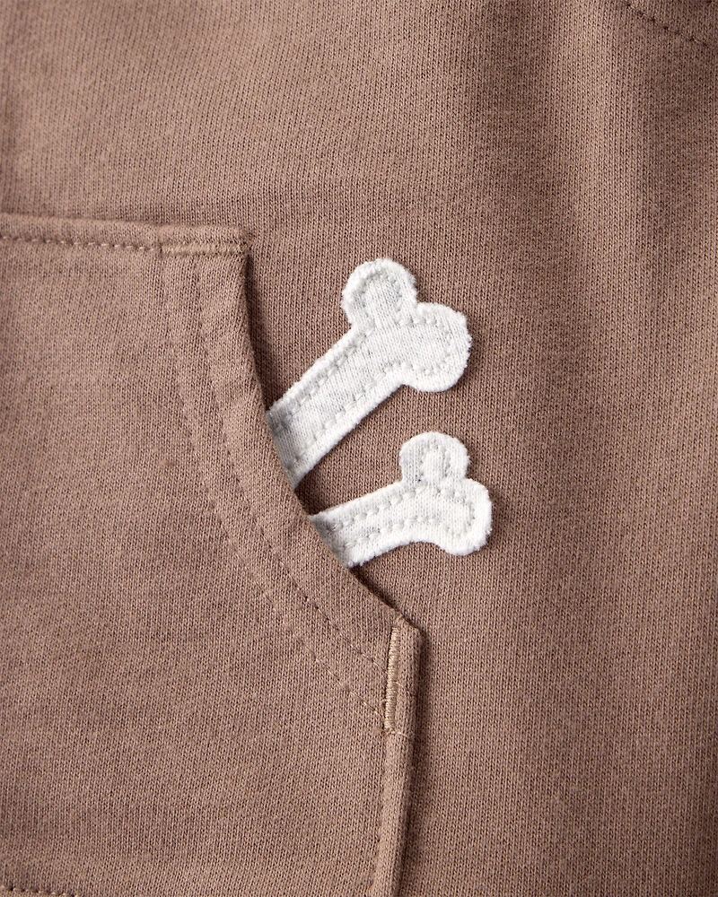 Baby 3-Piece Dog Little Vest Set - White/Brown