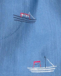 Baby Boy Sailboat Twill Shorts - Blue