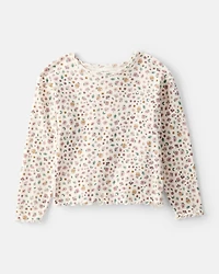 Toddler Girl 2-Piece Floral Corduroy Jumper - Brown