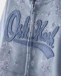 Baby Girl Floral OshKosh Logo Zip-Up Hoodie